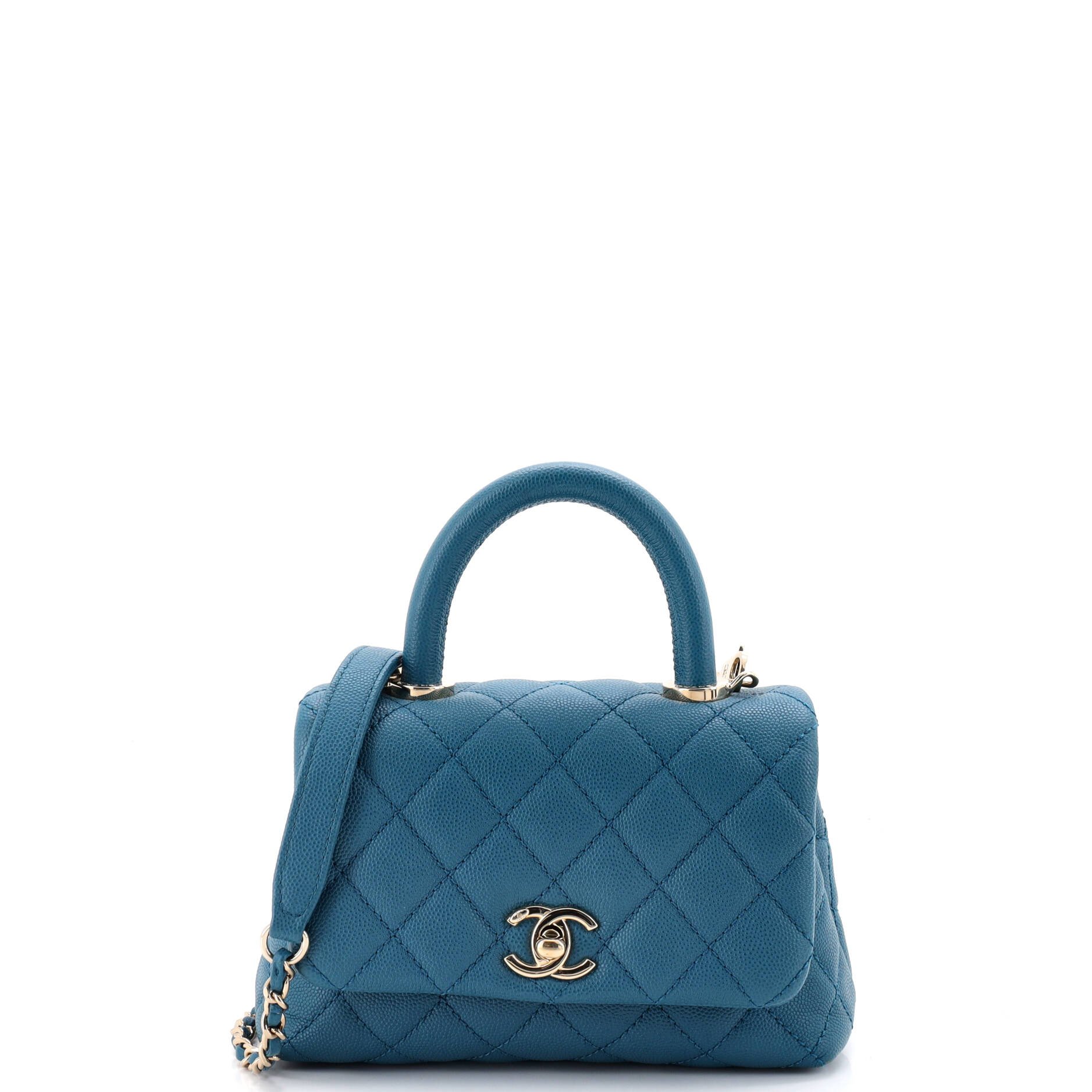 Coco Top Handle Bag Quilted Caviar Extra Mini