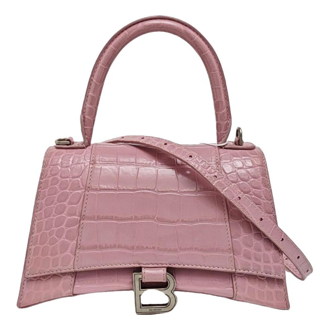 Hourglass leather handbag