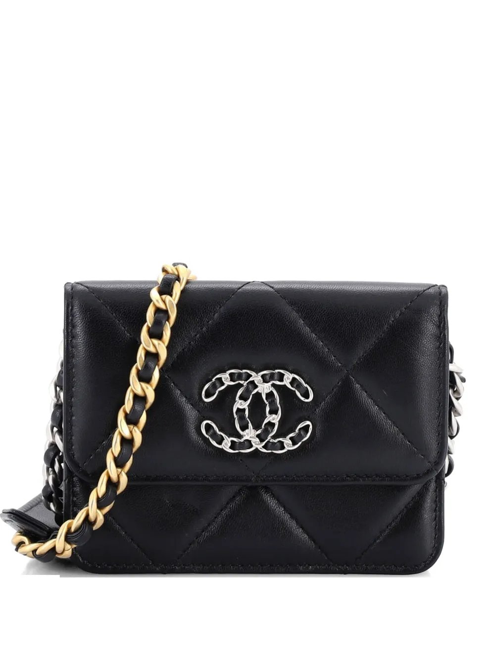 19 Card Holder on Chain Quilted Leather clutch bag