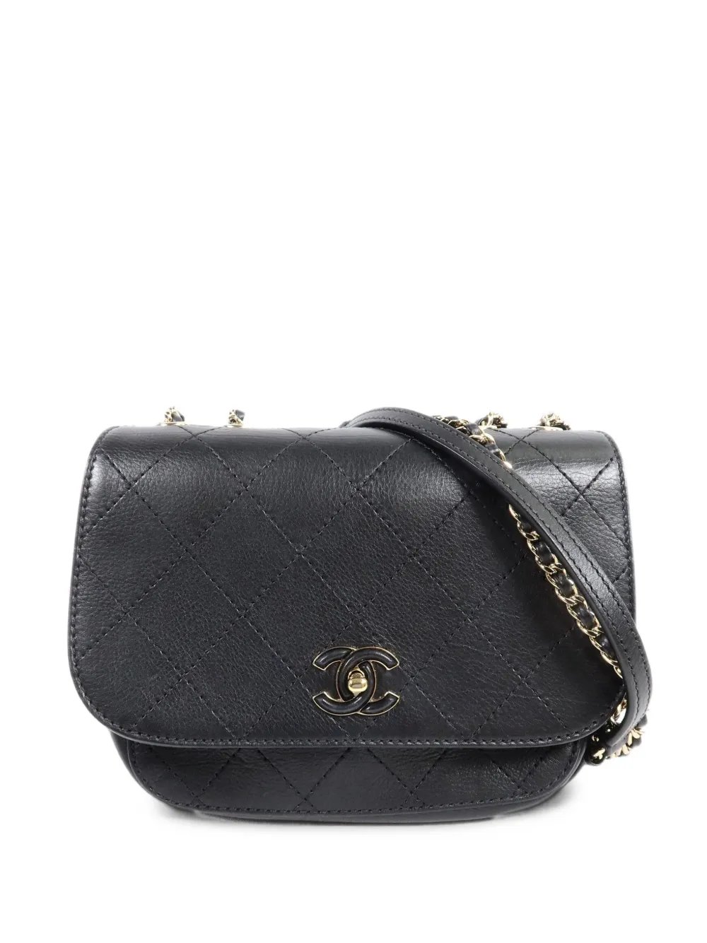 CC turn-lock chain shoulder bag