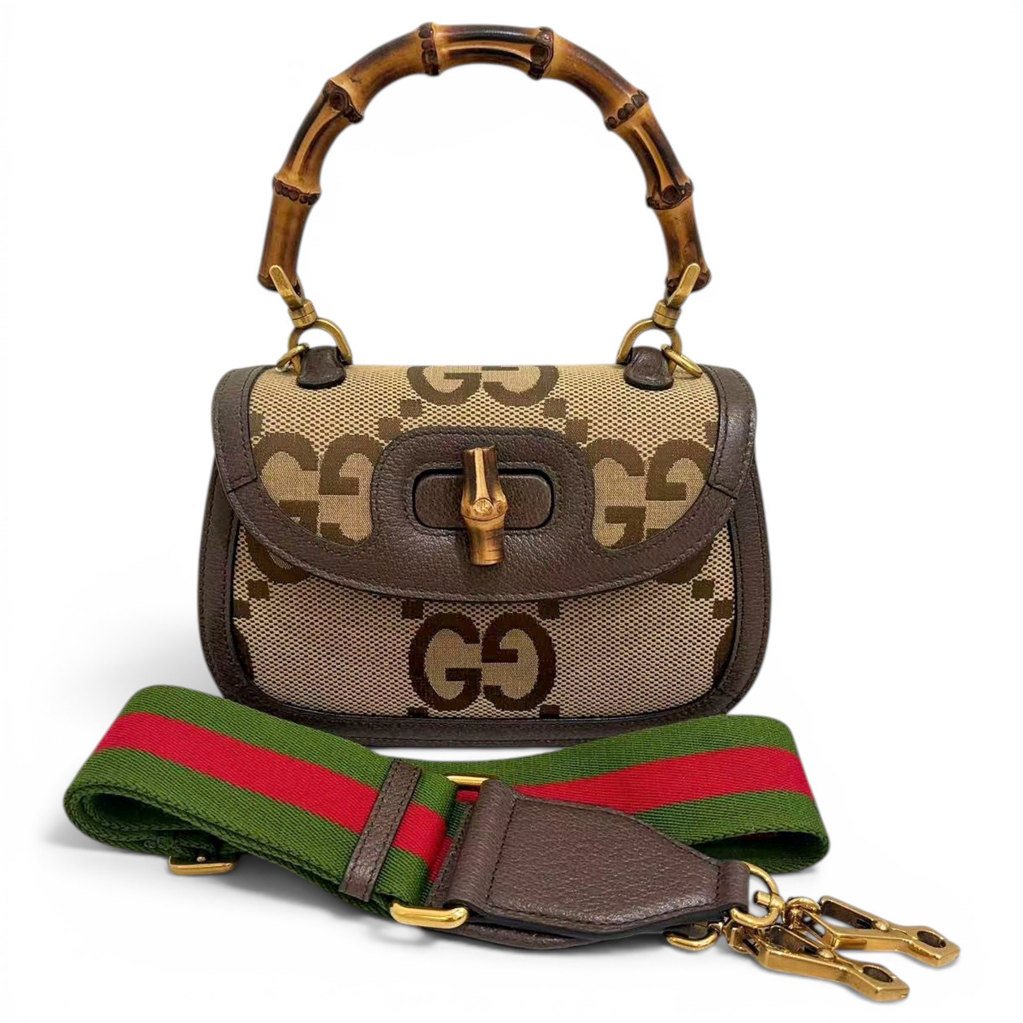 Convertible Bamboo Top Handle leather handbag