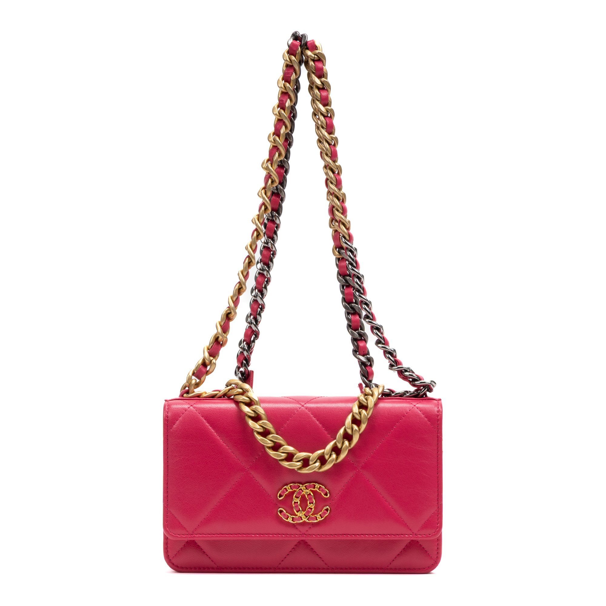 Wallet On Chain leather handbag