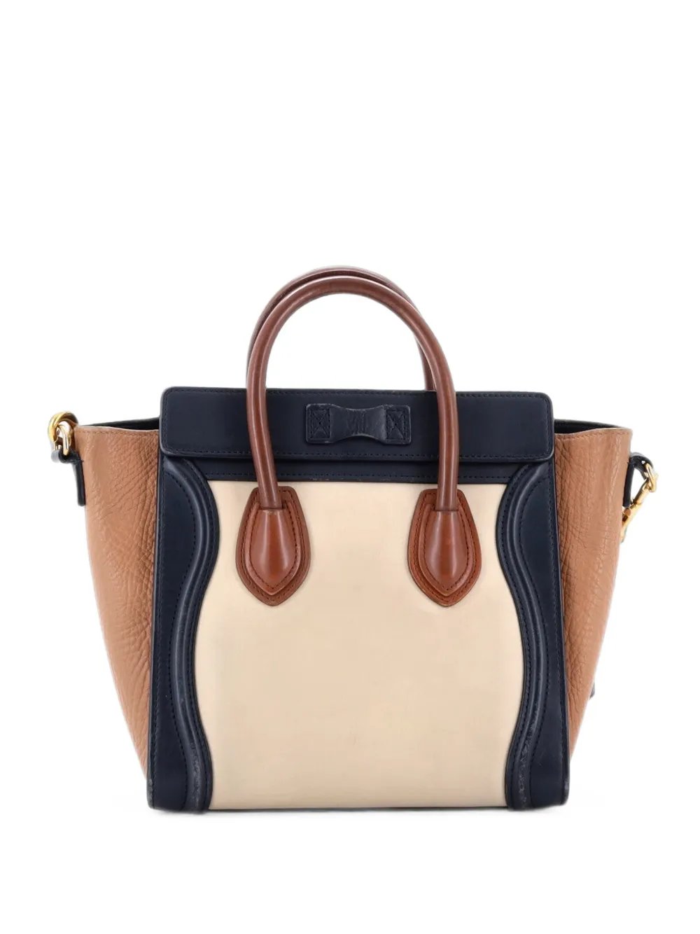 Tricolor Luggage Bag Leather Nano tote bag