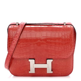 Hermes Shiny Alligator Constance 18 Bougainvillea