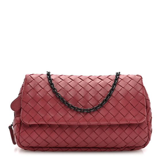 Bottega Veneta Nappa Intrecciato Small Chain Crossbody Rose Pink