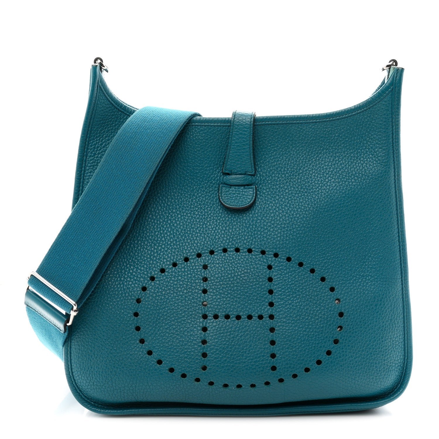 Hermes Taurillon Clemence Evelyne III GM Bleu Izmir