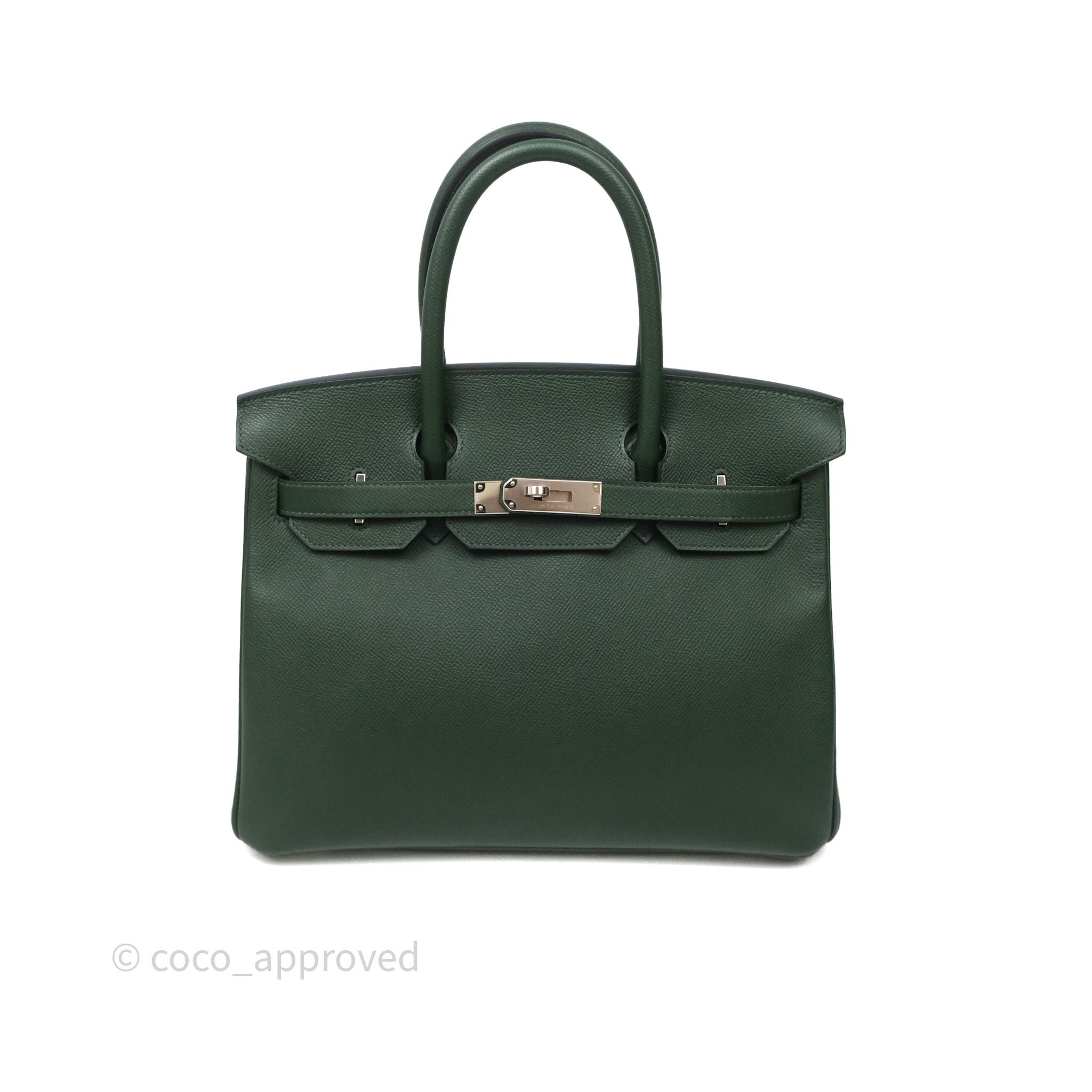 Hermès Birkin 30 Vert England 2Q Epsom Palladium Hardware
