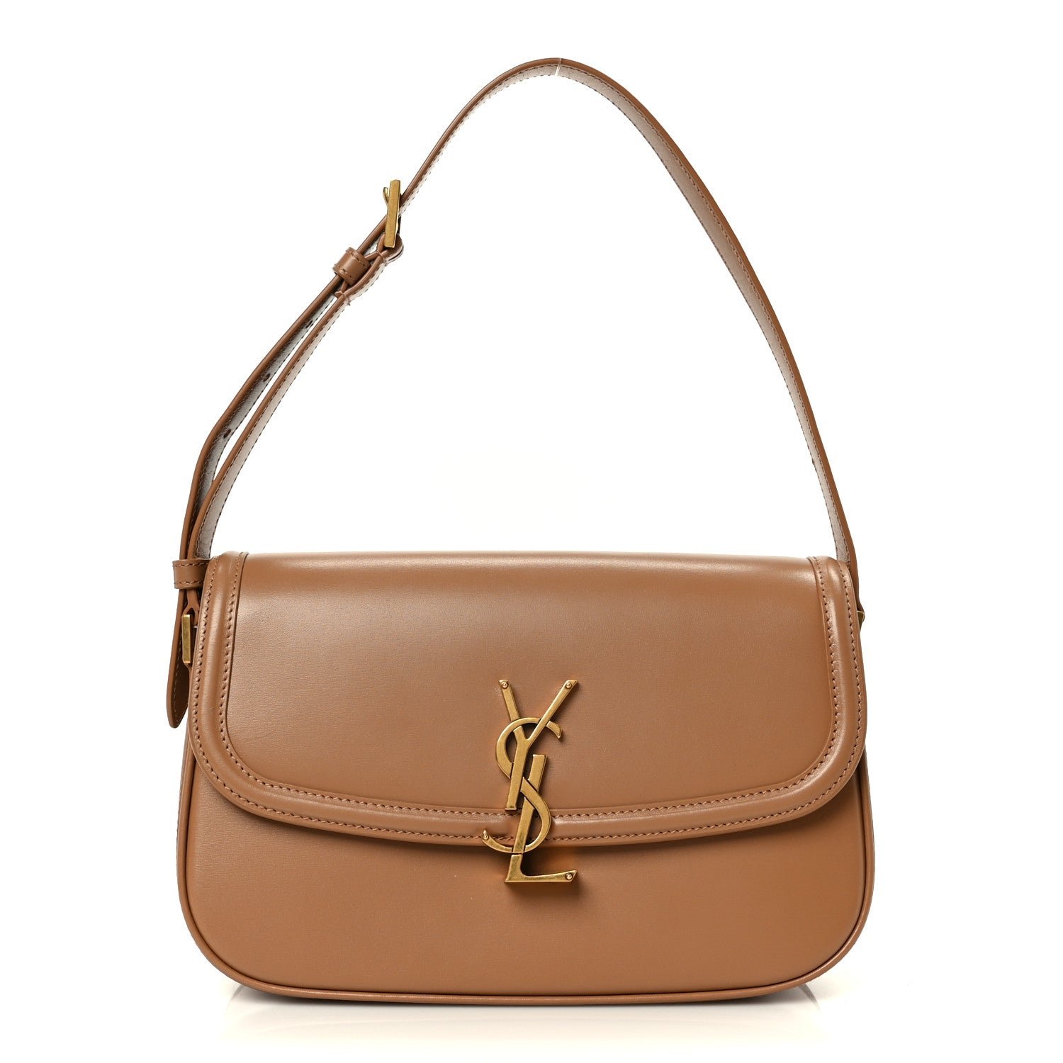 Saint Laurent Soft Ultracalfskin Monogram Small Solferino Shoulder Bag New Hazelnut