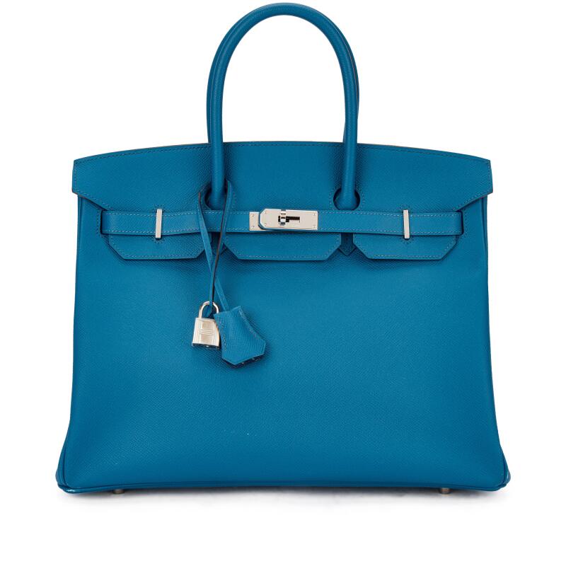 Hermes Bleu Izmir Epsom Birkin 35 Palladium Hardware, 2013