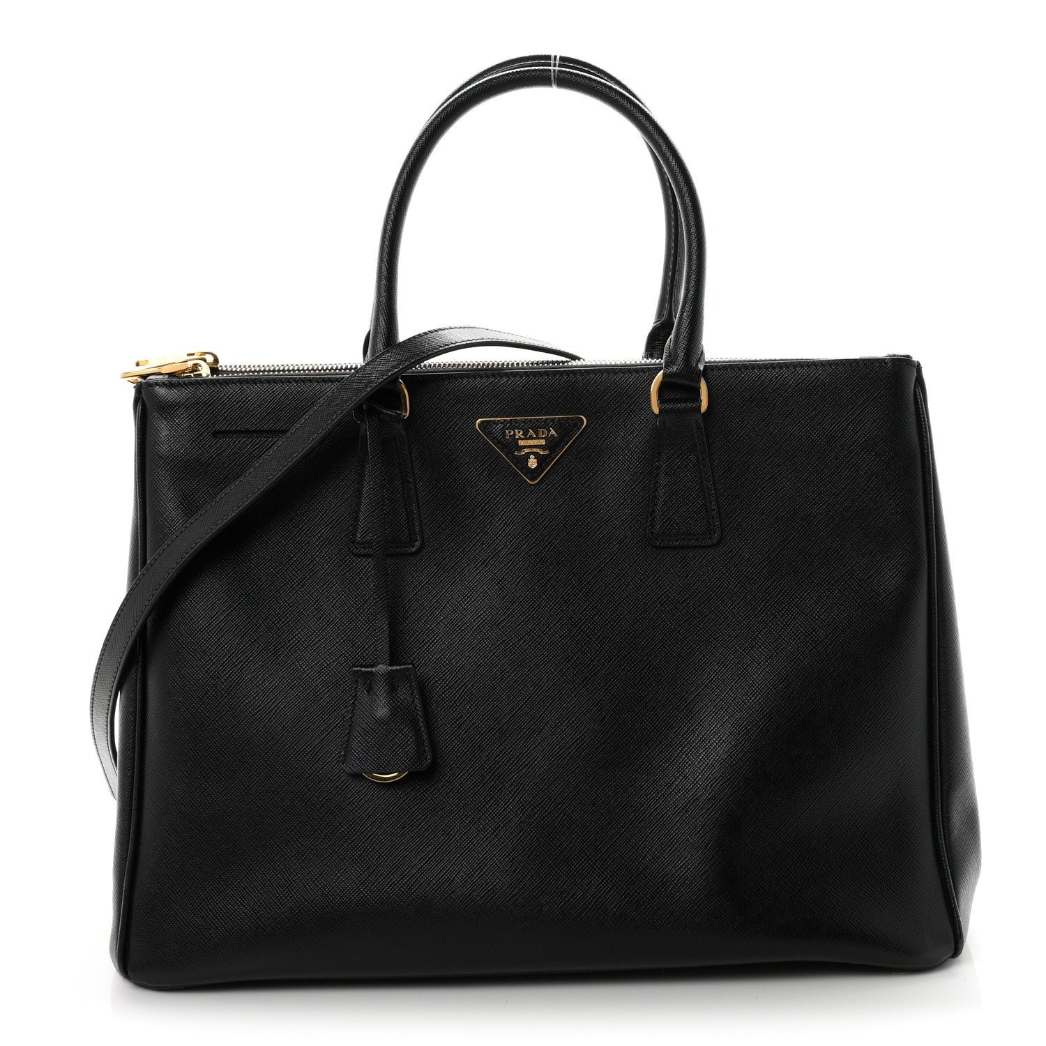 Prada Saffiano Lux Large Galleria Double Zip Tote Black