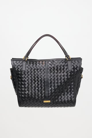 Woven Leather Tote Bag