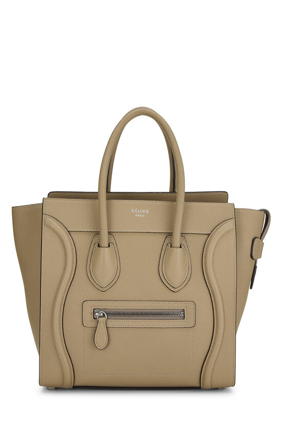 Celine Beige Drummed Calfskin Luggage Micro