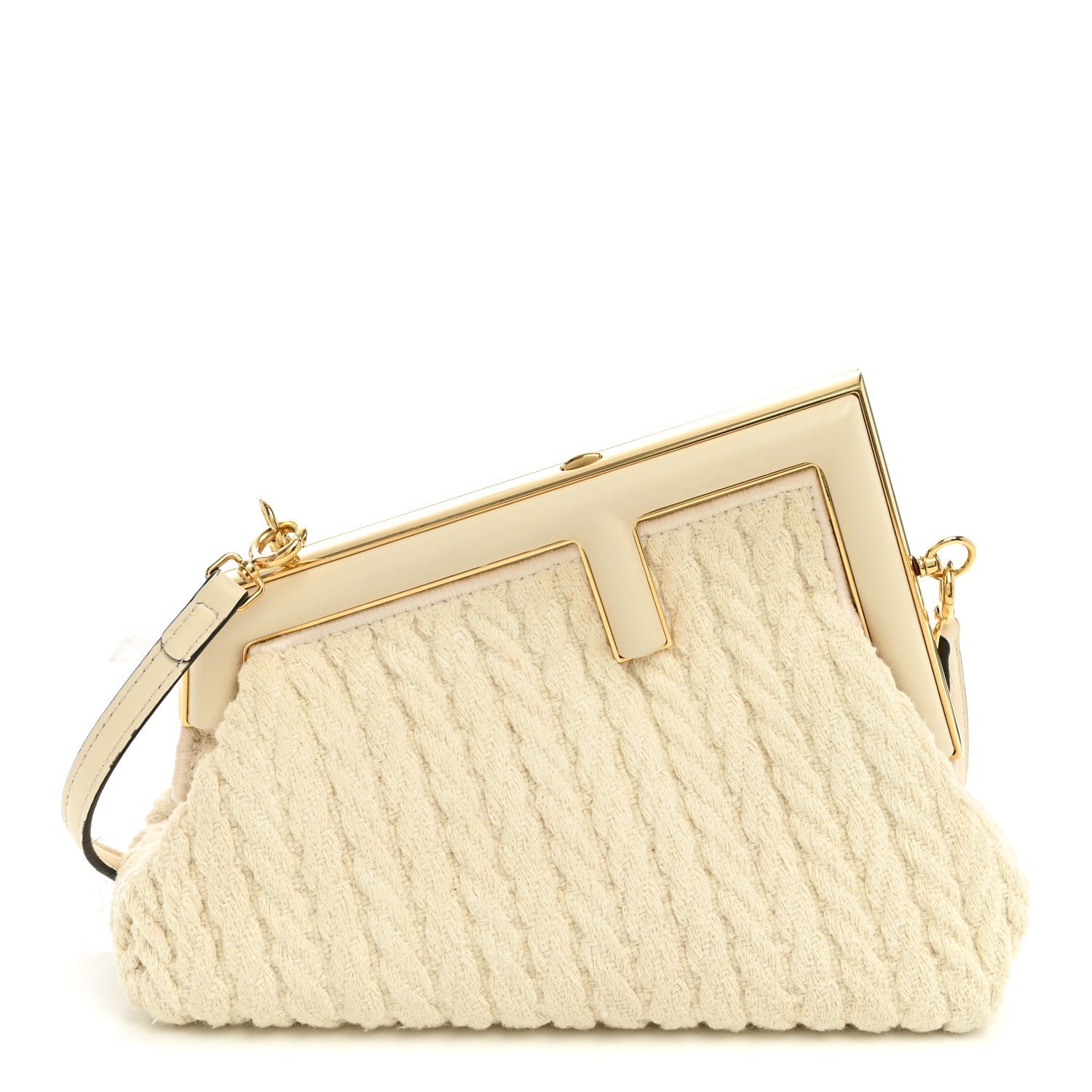 Fendi Woven Knit Nappa Small Fendi First White