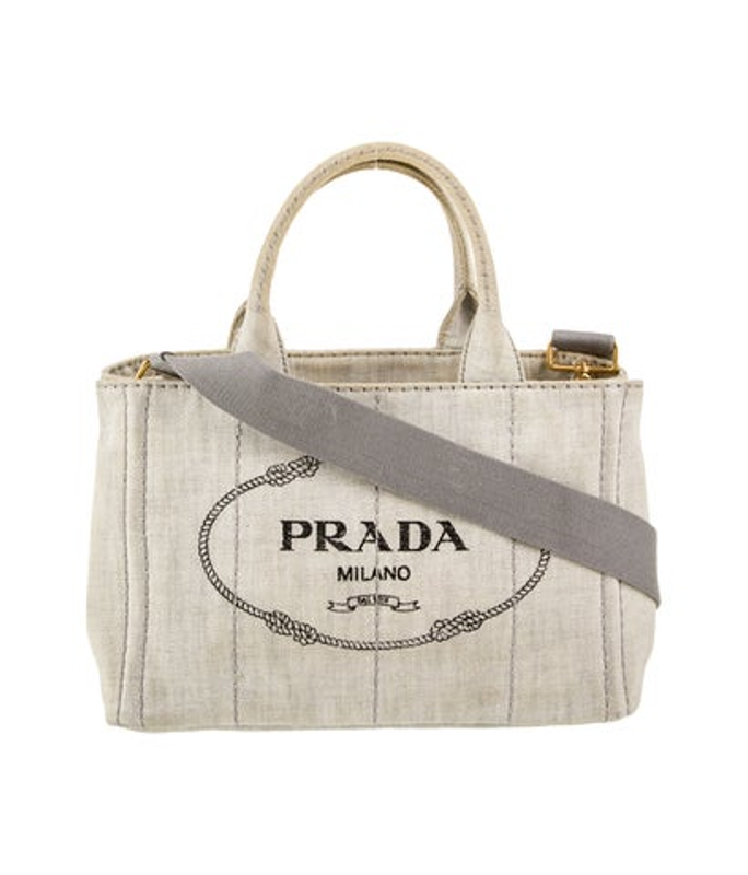 Prada Enameled Metal Triangle Canapa Logo Small