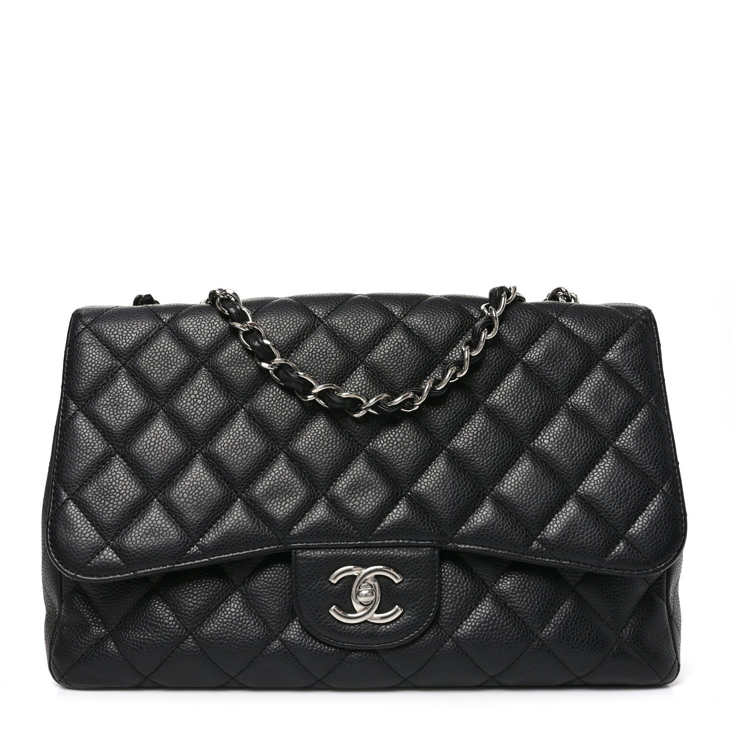 Chanel Caviar Quilted Jumbo Single Flap Black