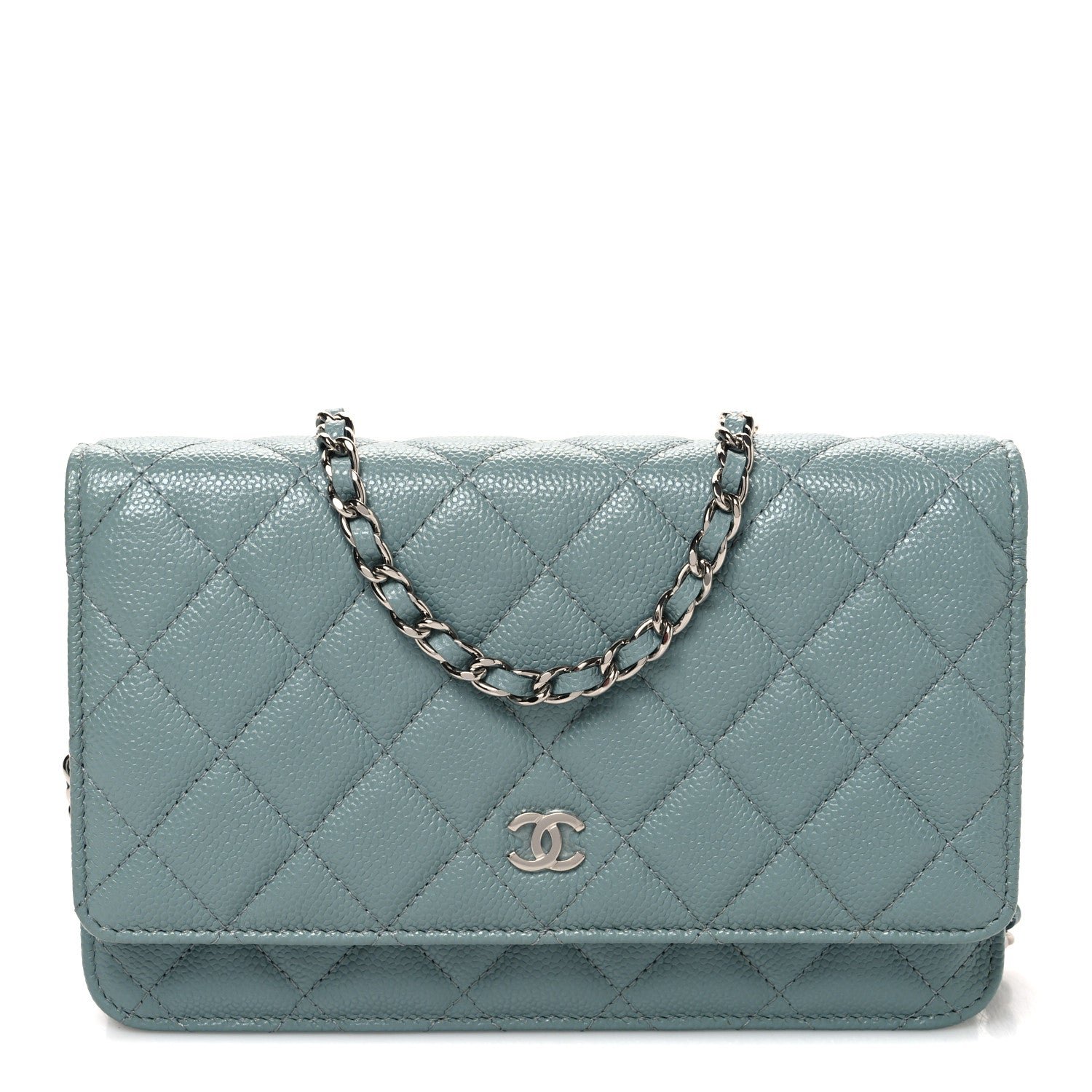 Chanel Caviar Quilted Wallet on Chain WOC Blue