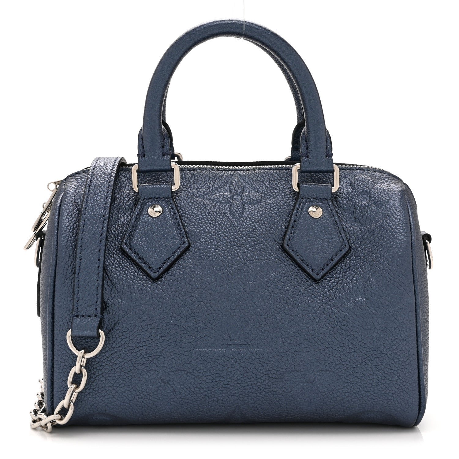 Louis Vuitton Metallic Empreinte Monogram Giant Speedy Bandouliere 20 Navy Nacre