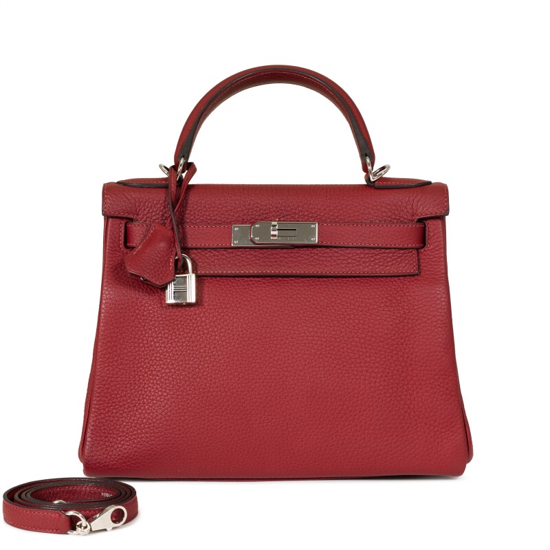 Hermes Rouge Grenat Togo Kelly 28 Retourné Palladium Hardware, 2016