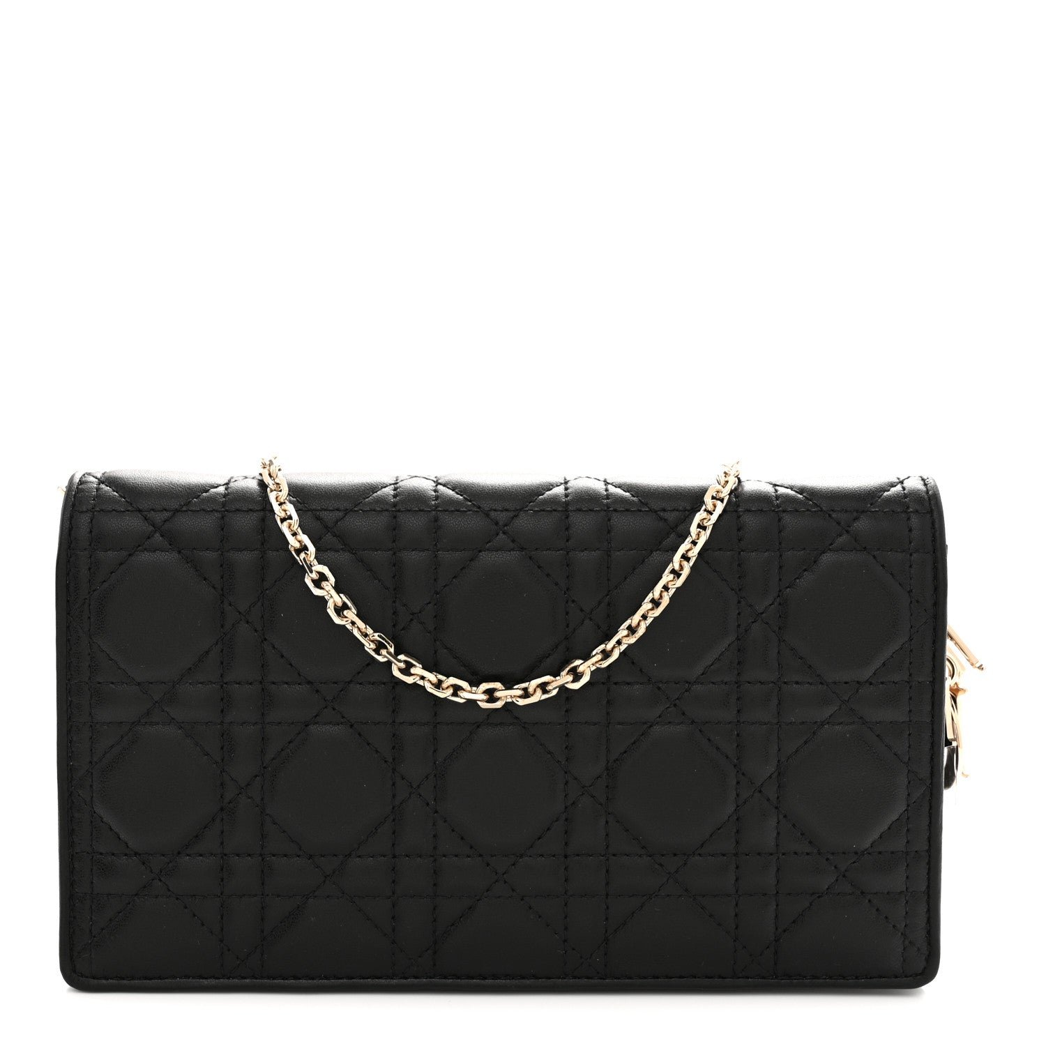 Dior Christian Dior Lambskin Cannage Lady Dior Pouch Black