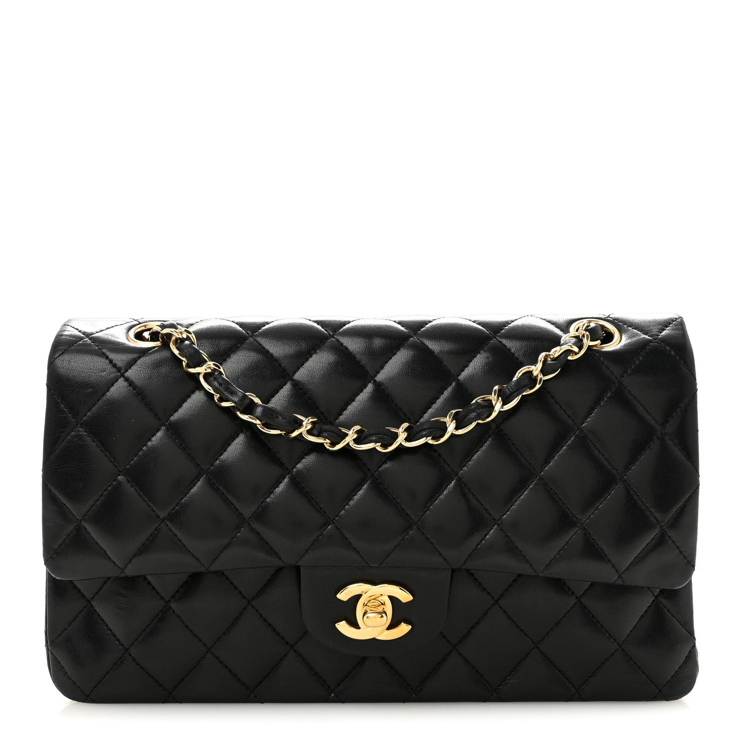 Chanel Lambskin Quilted Medium Double Flap Black