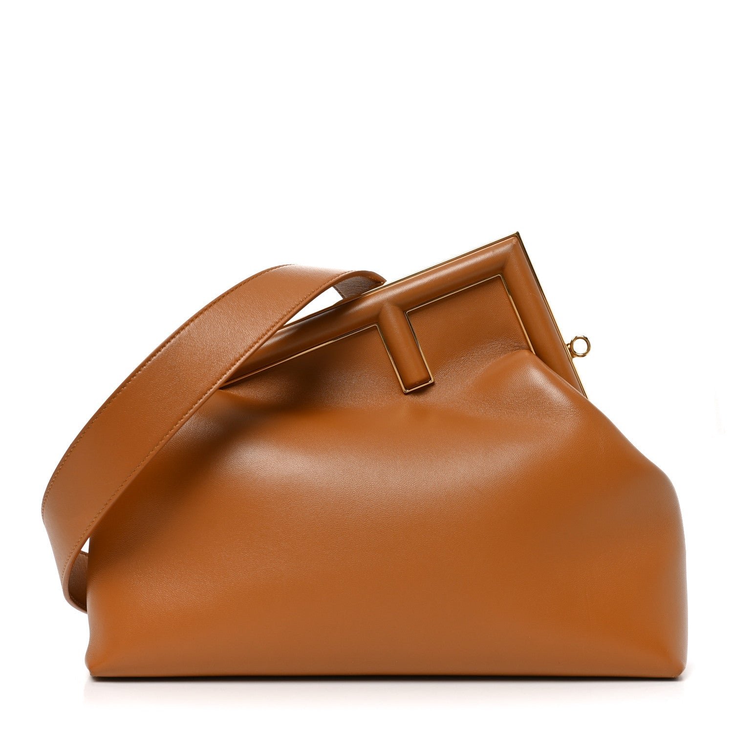 Fendi Shiny Nappa Medium Fendi First Caramello