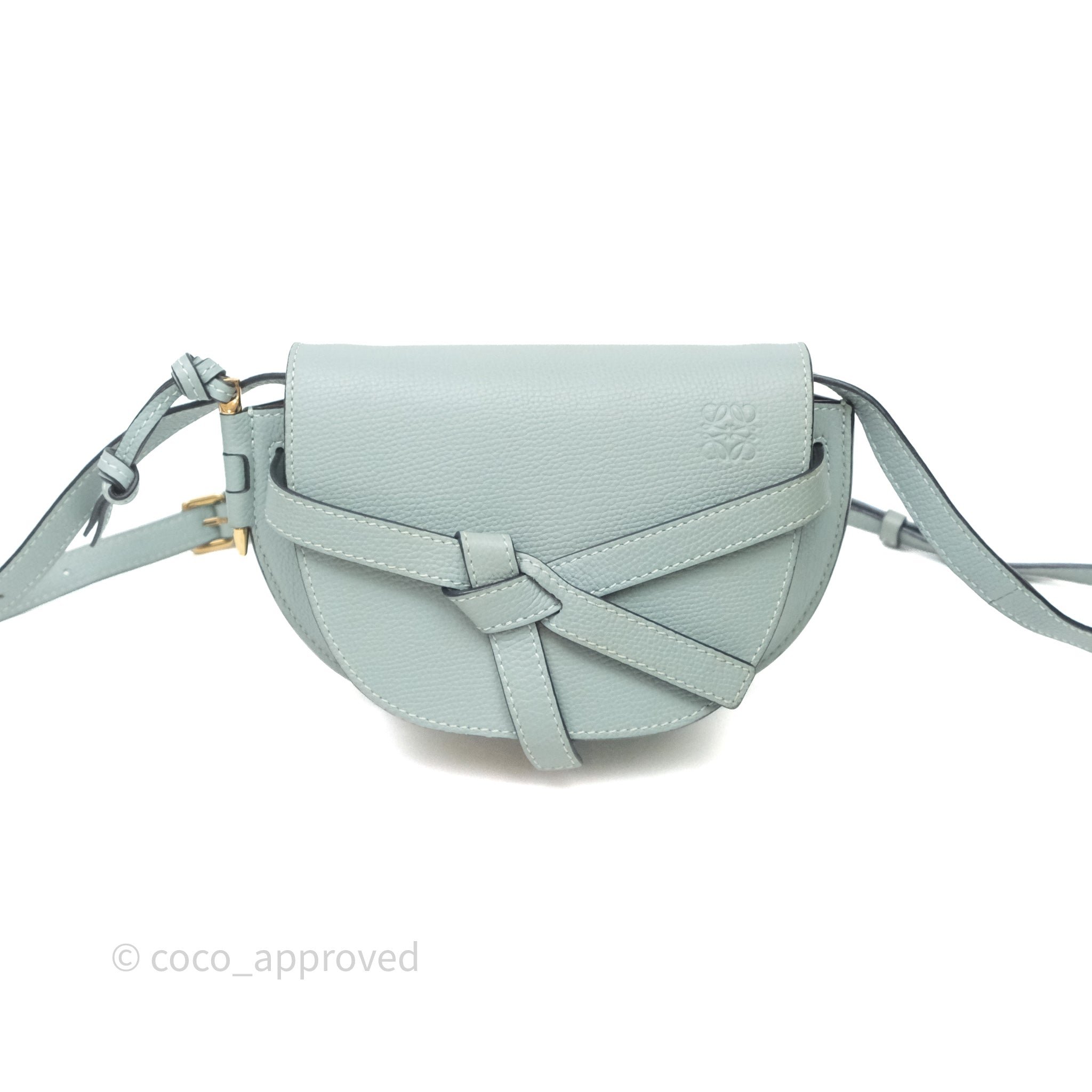 Loewe Mini Gate Dual Bag Light Blue Ghost Grain Calfskin