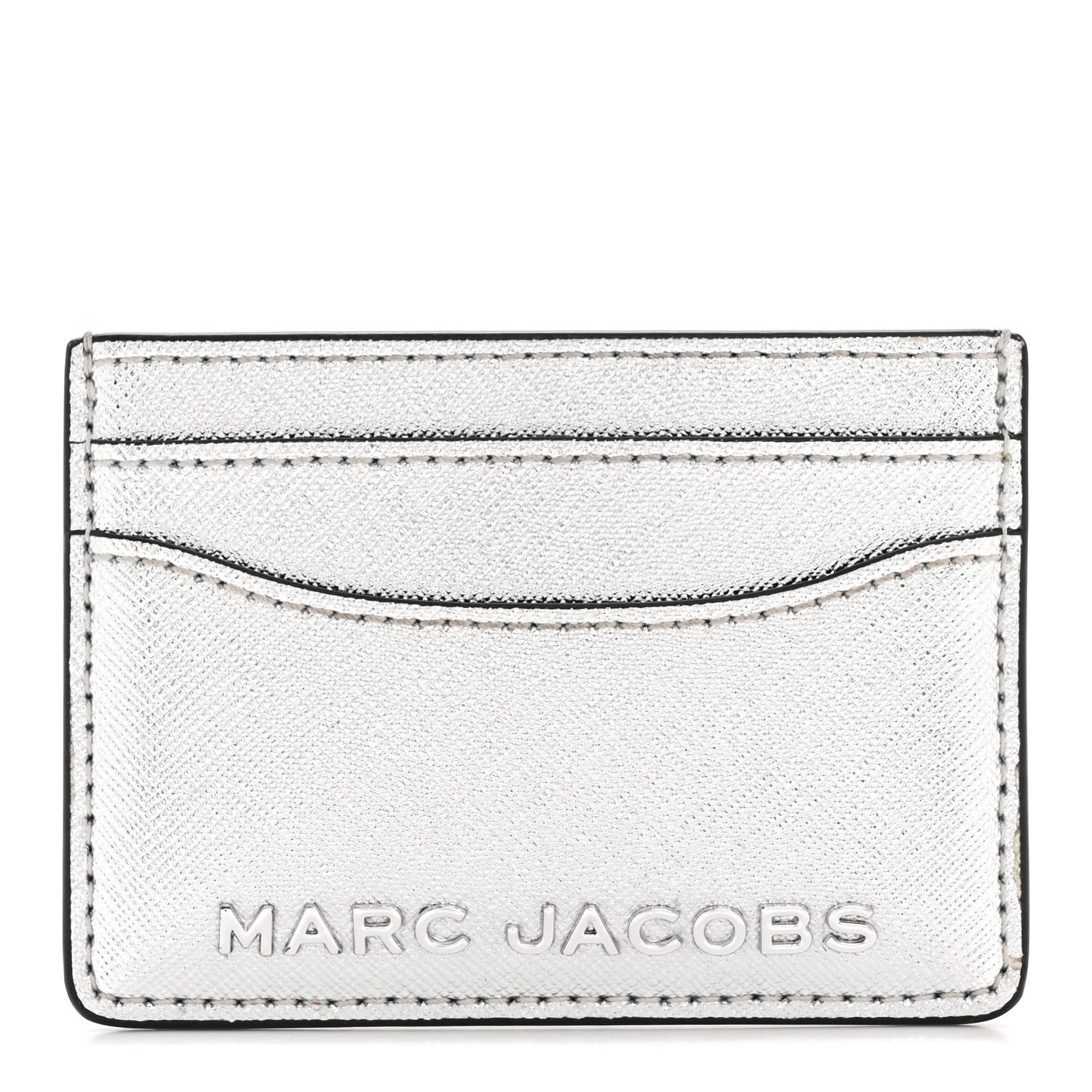 Marc Jacobs Marc Jacobs Metallic Saffiano Cardholder Silver