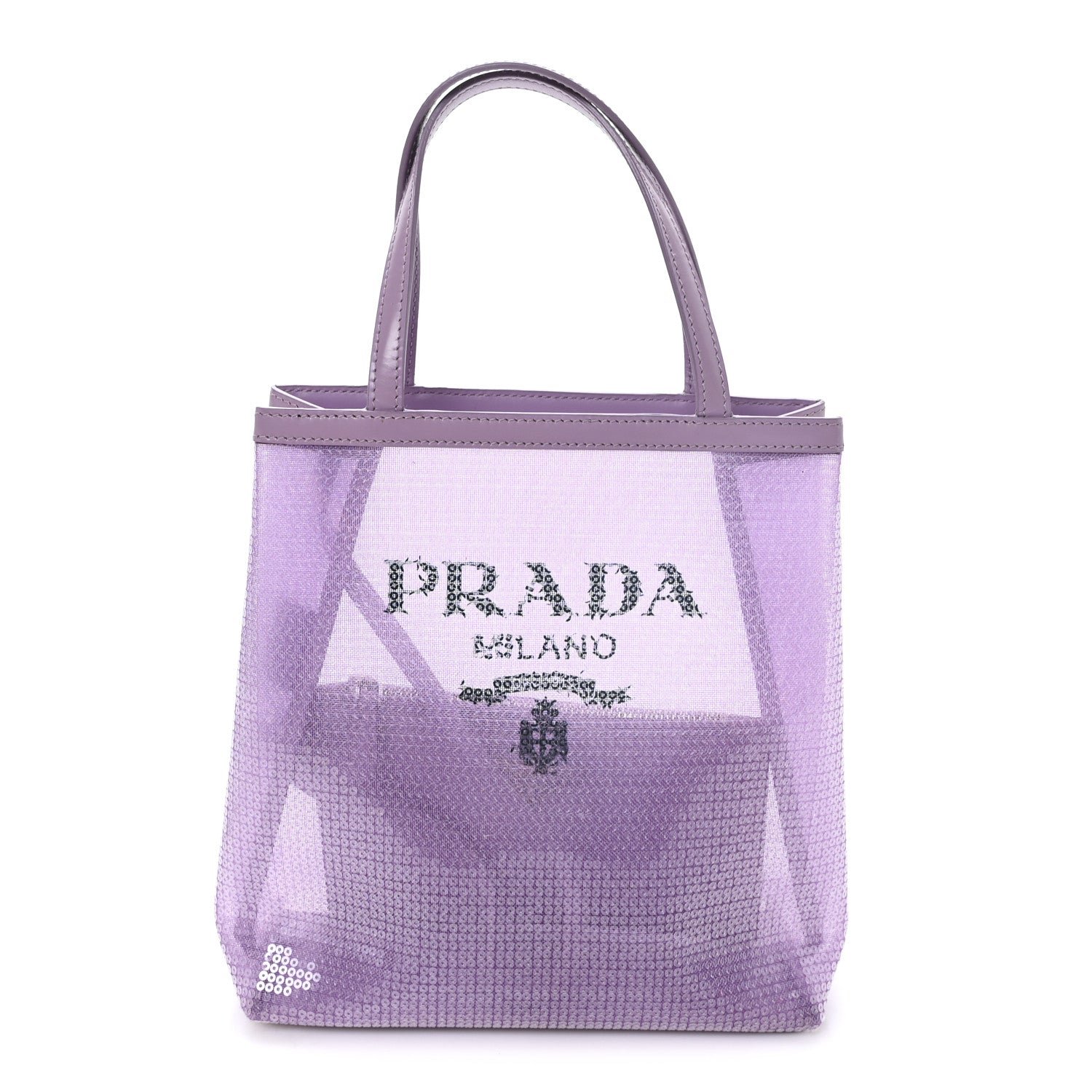 Prada Sequin Mesh Small Tote Bag Lilium