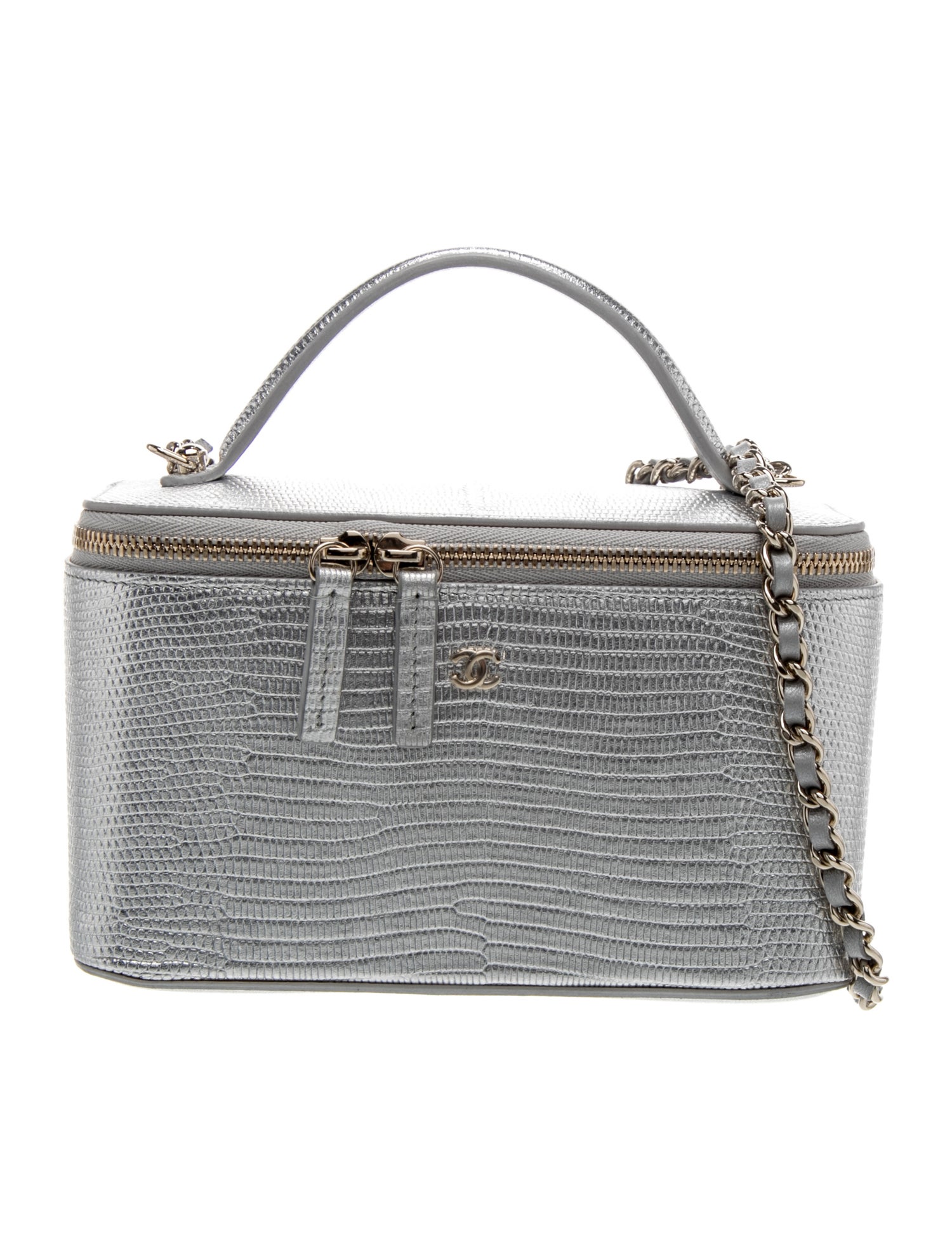 Chanel 2026 Lizard Embossed Slim Vanity Case w/ Chain w/Tags