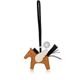 Hermes Sesame, Black and Nata Milo Lambskin and Swift GriGri Rodeo Pegase Charm PM, 2022