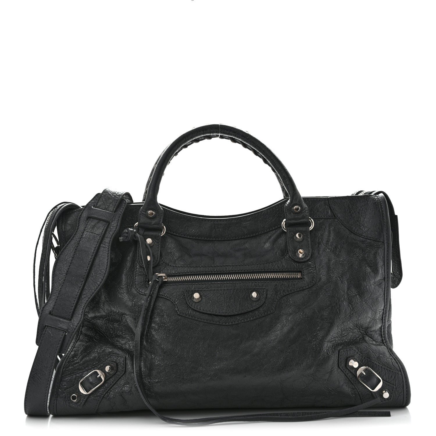 Balenciaga Agneau Classic Silver Hardware City Gris Fossile