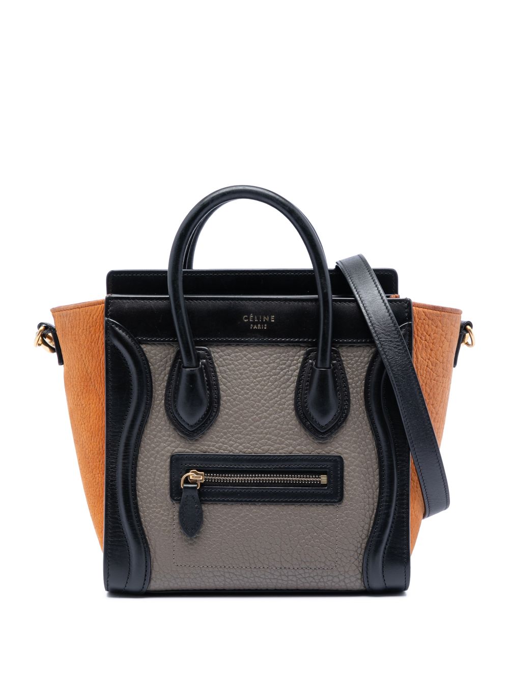Celine 2016 Nano Tricolor Leather Luggage Tote satchel