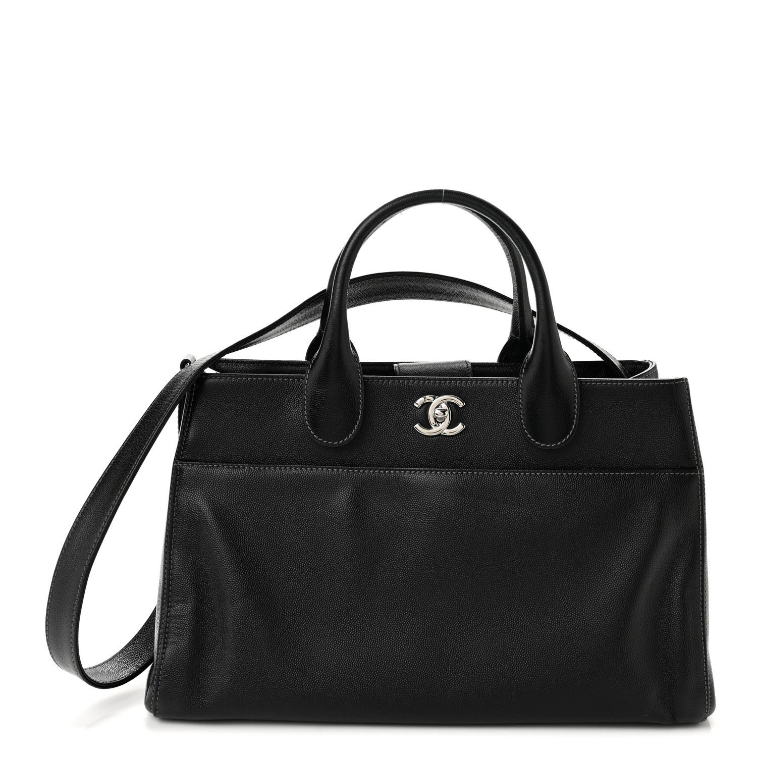 Chanel Caviar Cerf Executive Shopper Tote Black