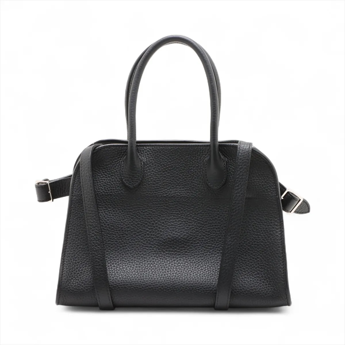 The Row Soft Margot 10 Leather 2 Way Handbag Black