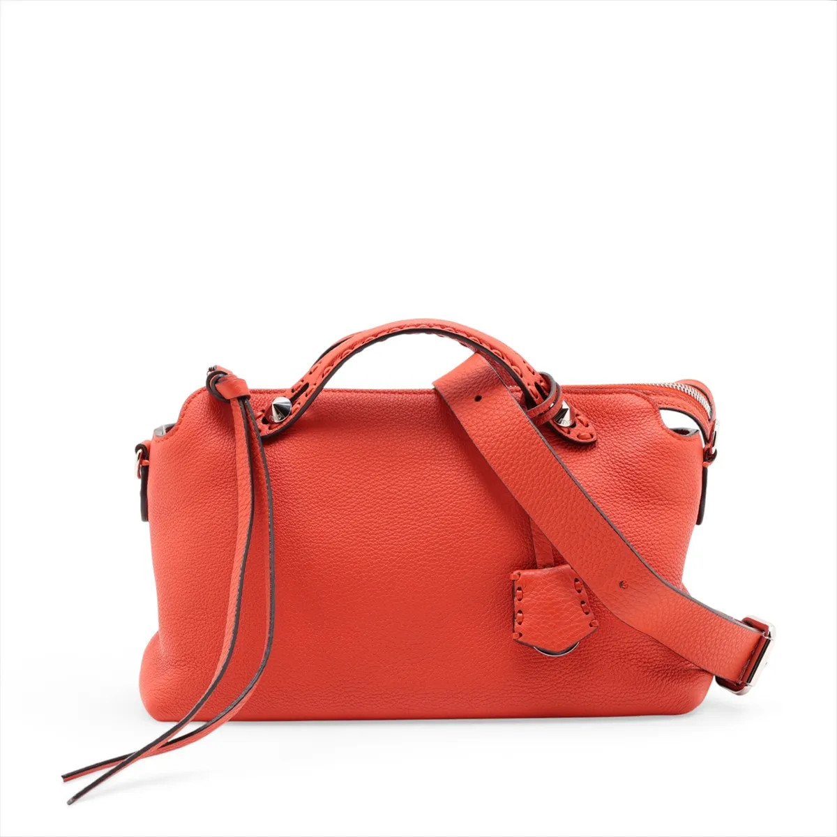 Fendi Selleria By the Way Medium Leather 2 Way Handbag Orange 8BL155