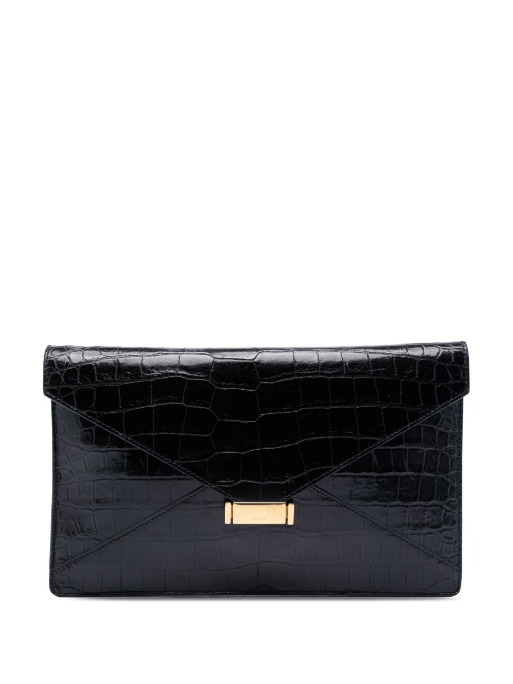 2012 Croc Embossed Leather Envelope clutch bag