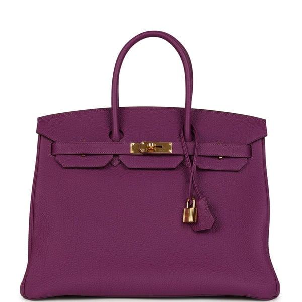 Hermes Pre-owned Hermes Birkin 35 Anemone Togo Gold Hardware