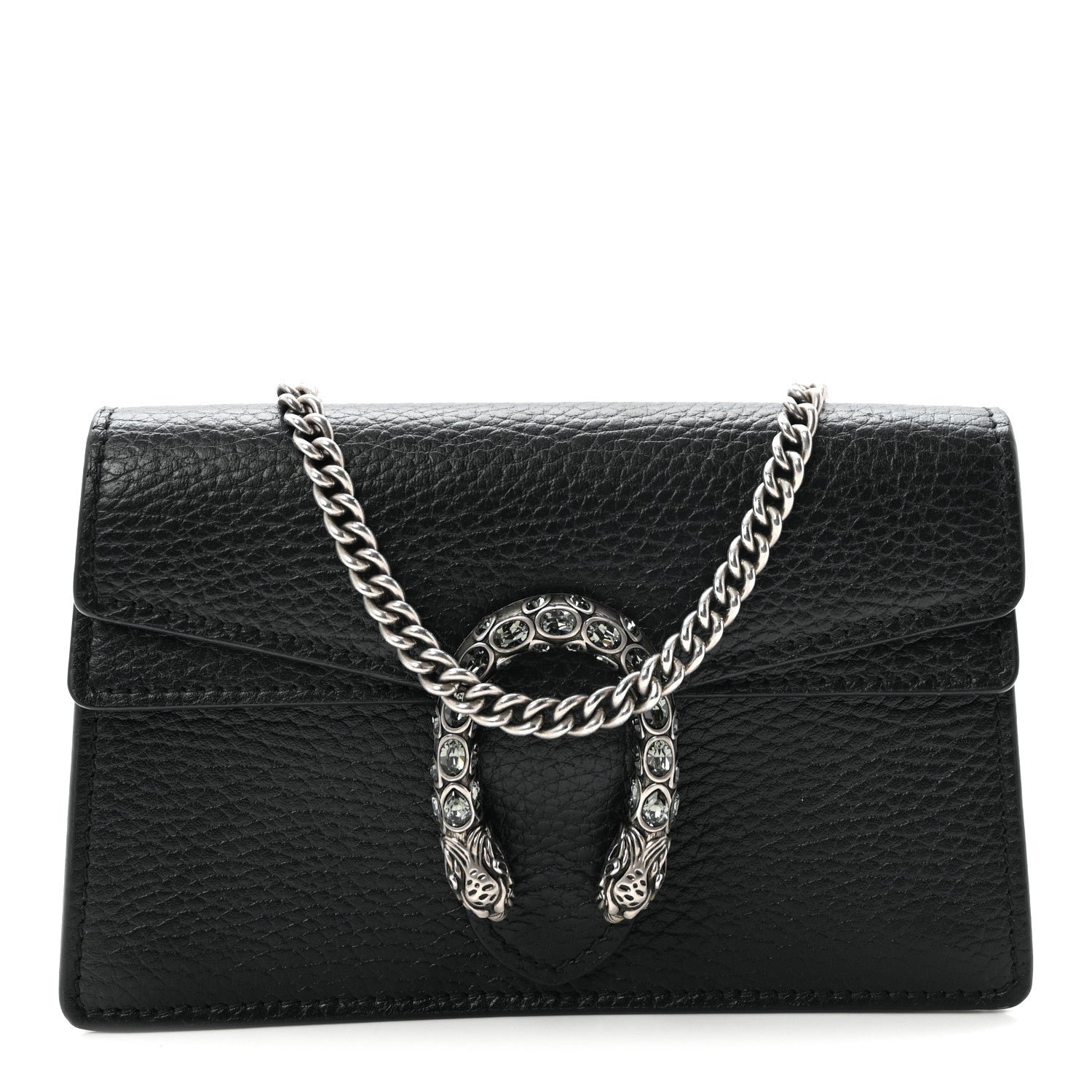 Gucci Calfskin Super Mini Dionysus Shoulder Bag Black