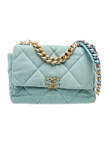 Large Denim 19 Flap Bag