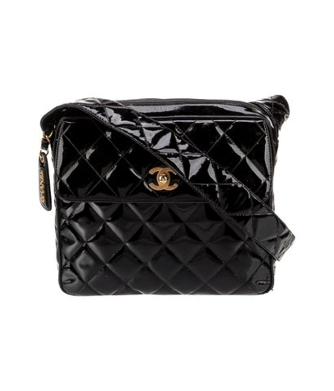 Chanel Patent Cc Quilted Crossbody Bag
