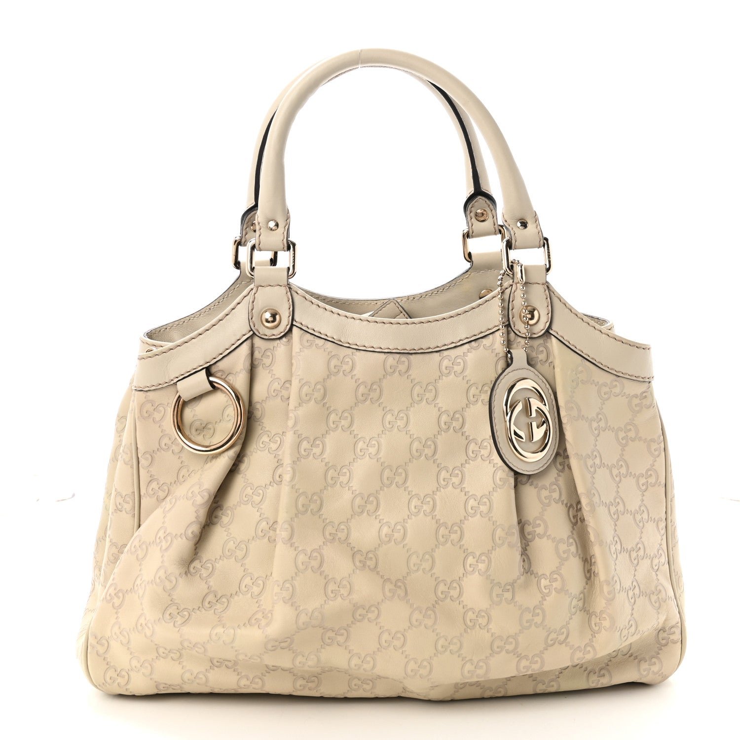 Gucci Guccissima Medium Sukey Tote Mystic White