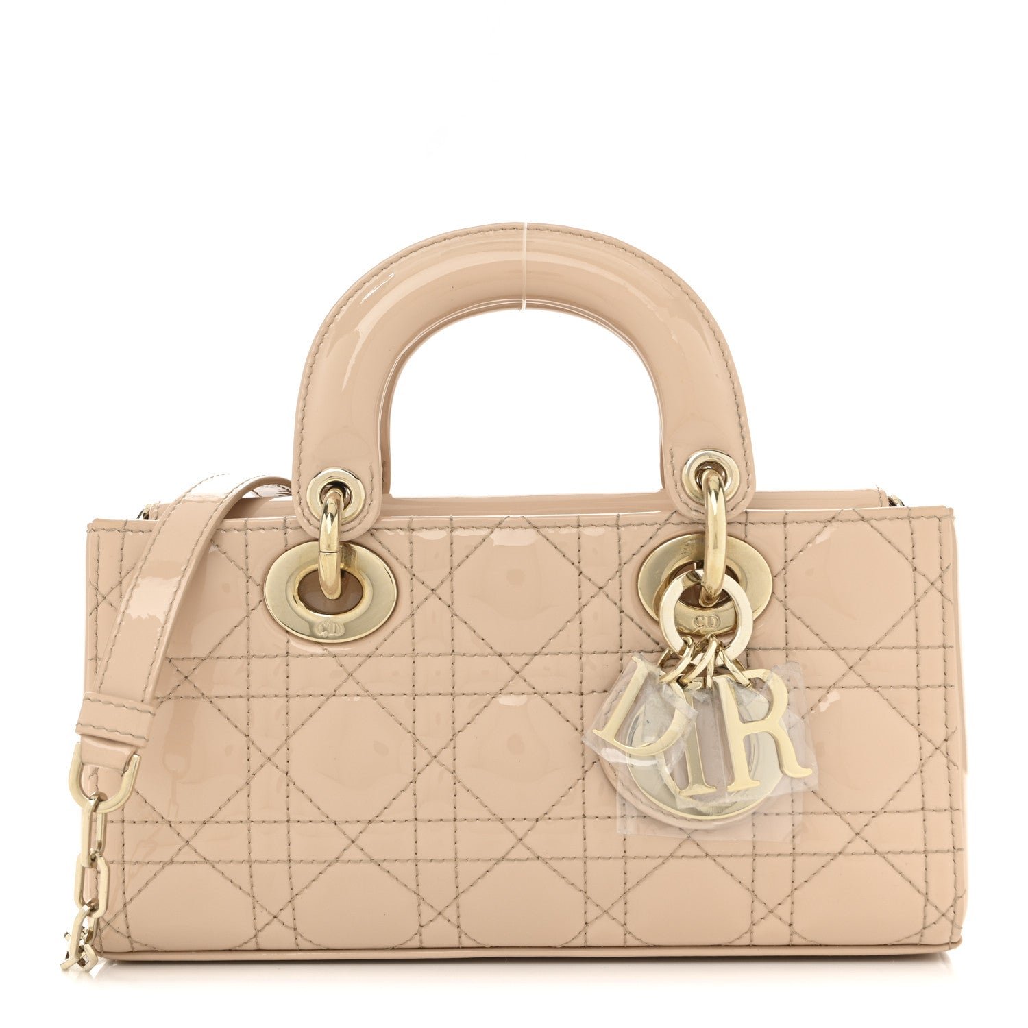 Dior Patent Cannage Small Lady D-Joy Beige