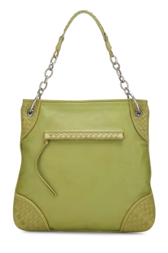 Bottega Veneta Green Intrecciato Leather Shoulder Bag