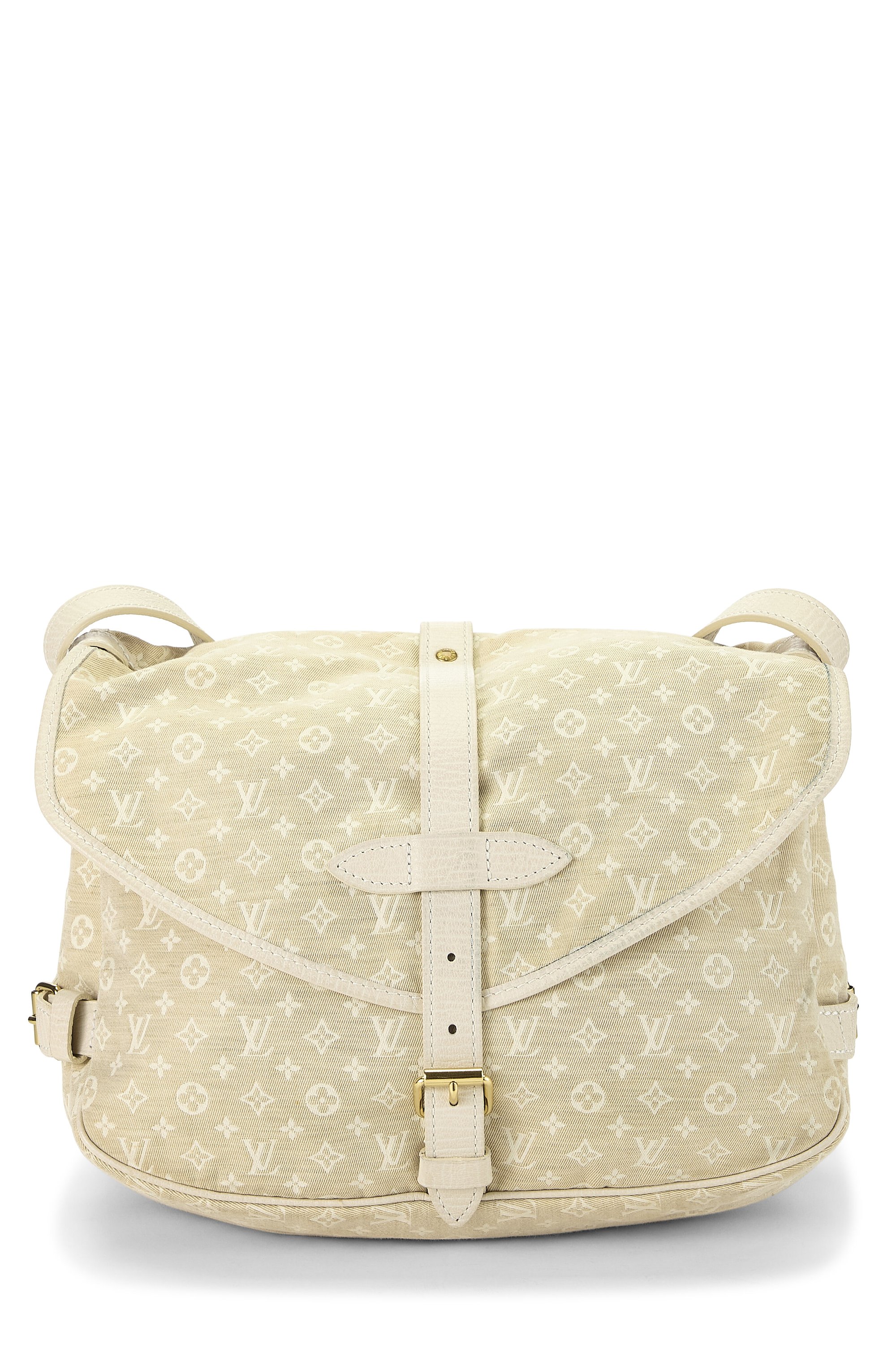 Louis Vuitton White Monogram Mini Lin Saumur 30