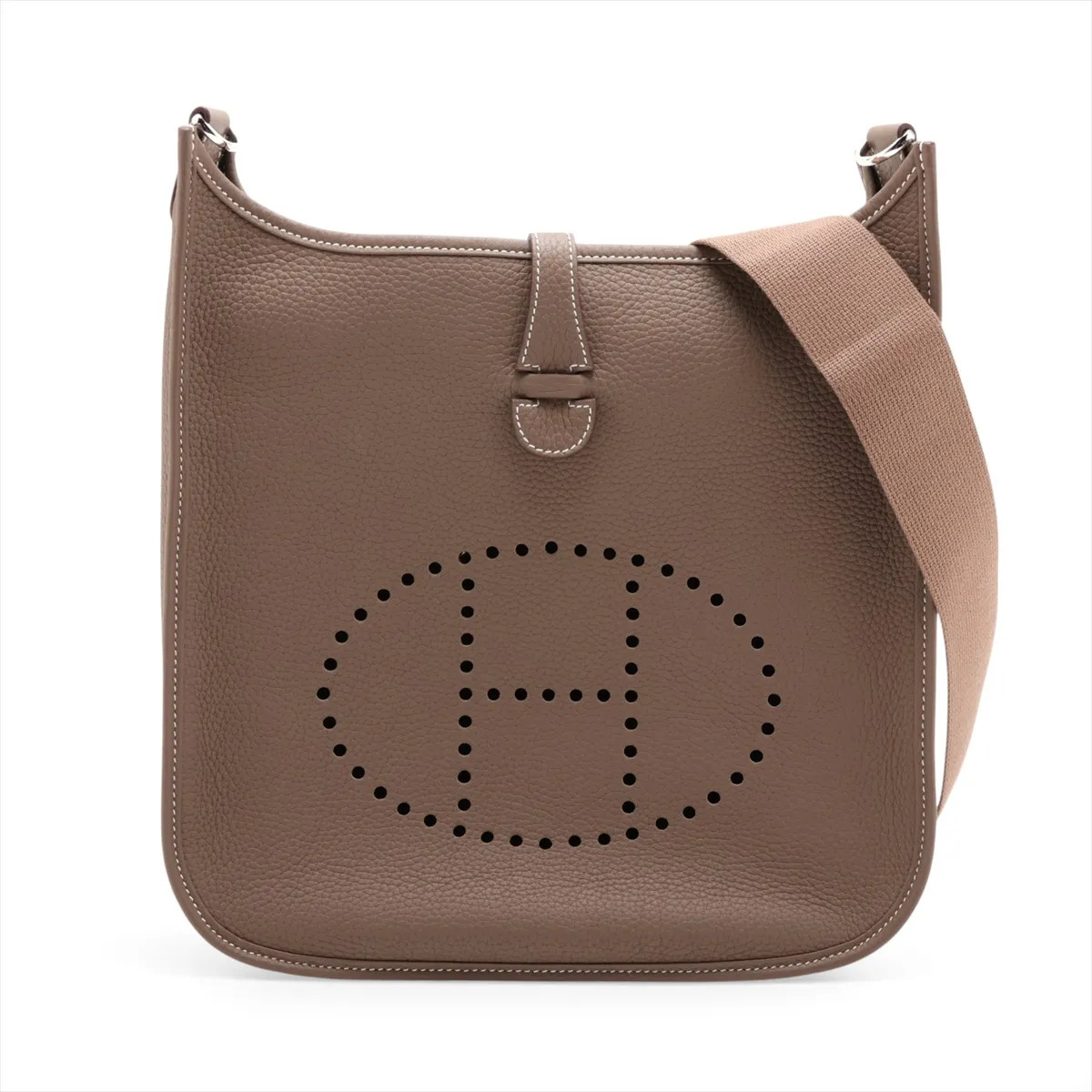 Hermès evelyn 3 29 PM Taurillon Clemence Etoupe Silver Metal Fittings