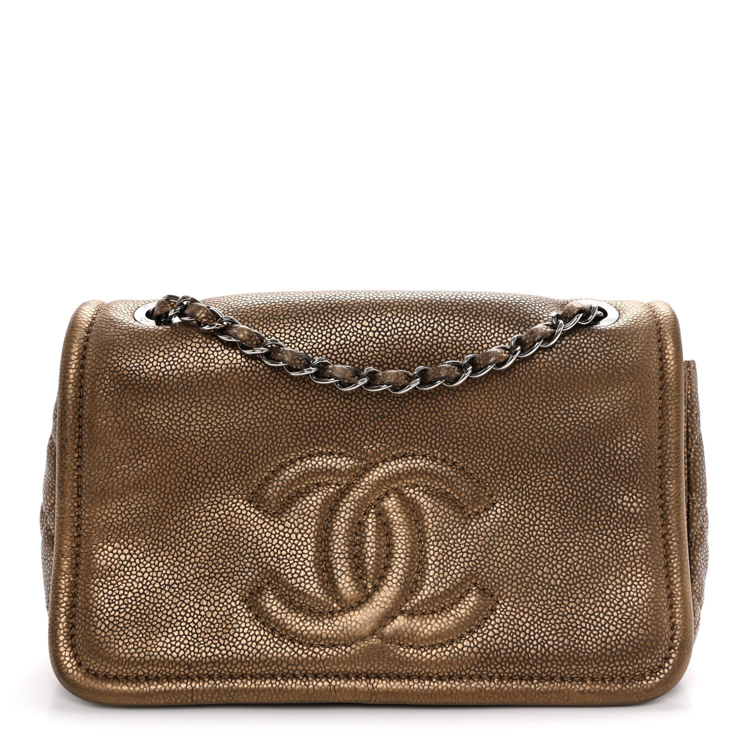 Chanel Metallic Caviar Medium Timeless CC Flap Bronze