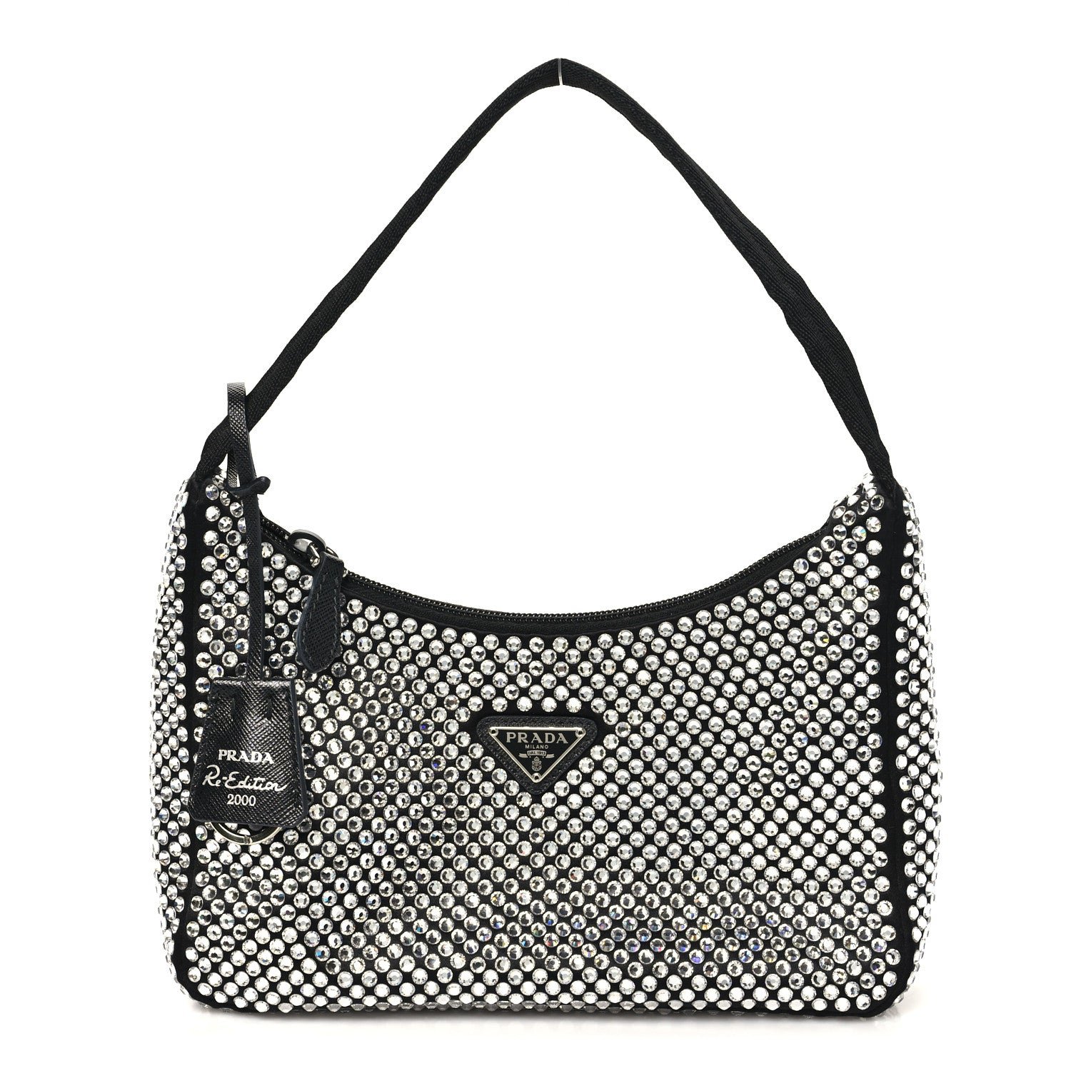 Prada Satin Crystal Mini Re-Edition 2000 Bag Cristal