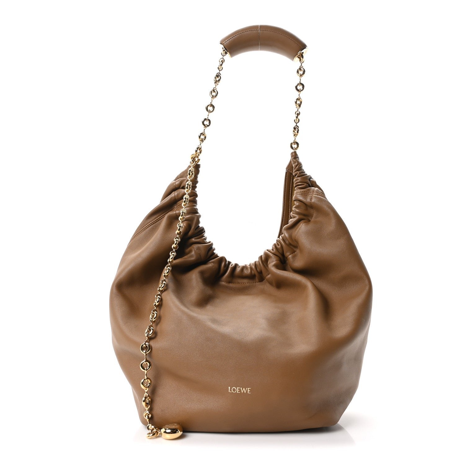 Loewe Mellow Nappa Medium Squeeze Bag Oak