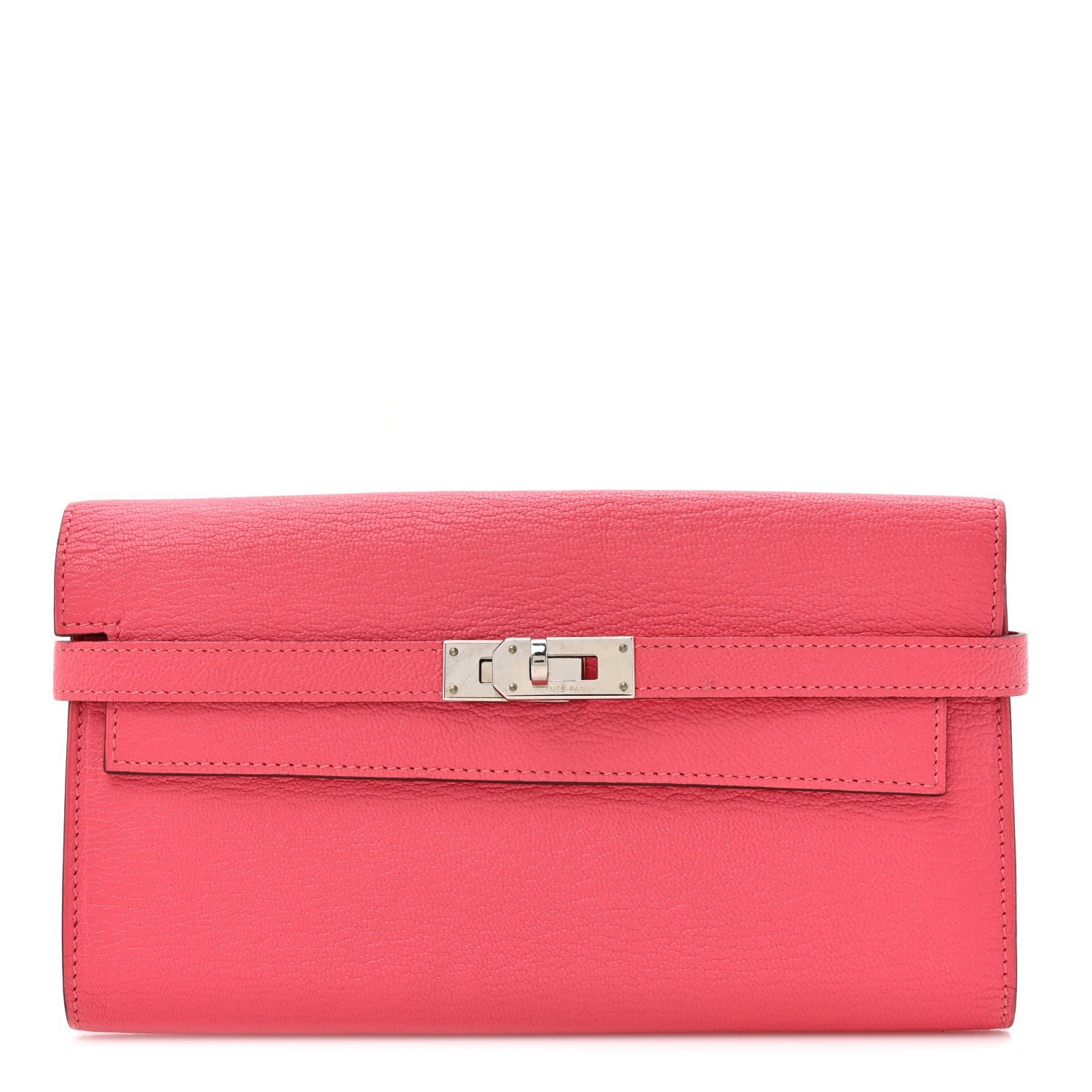 Hermes Chevre Mysore Kelly Longue Wallet Rose Lipstick