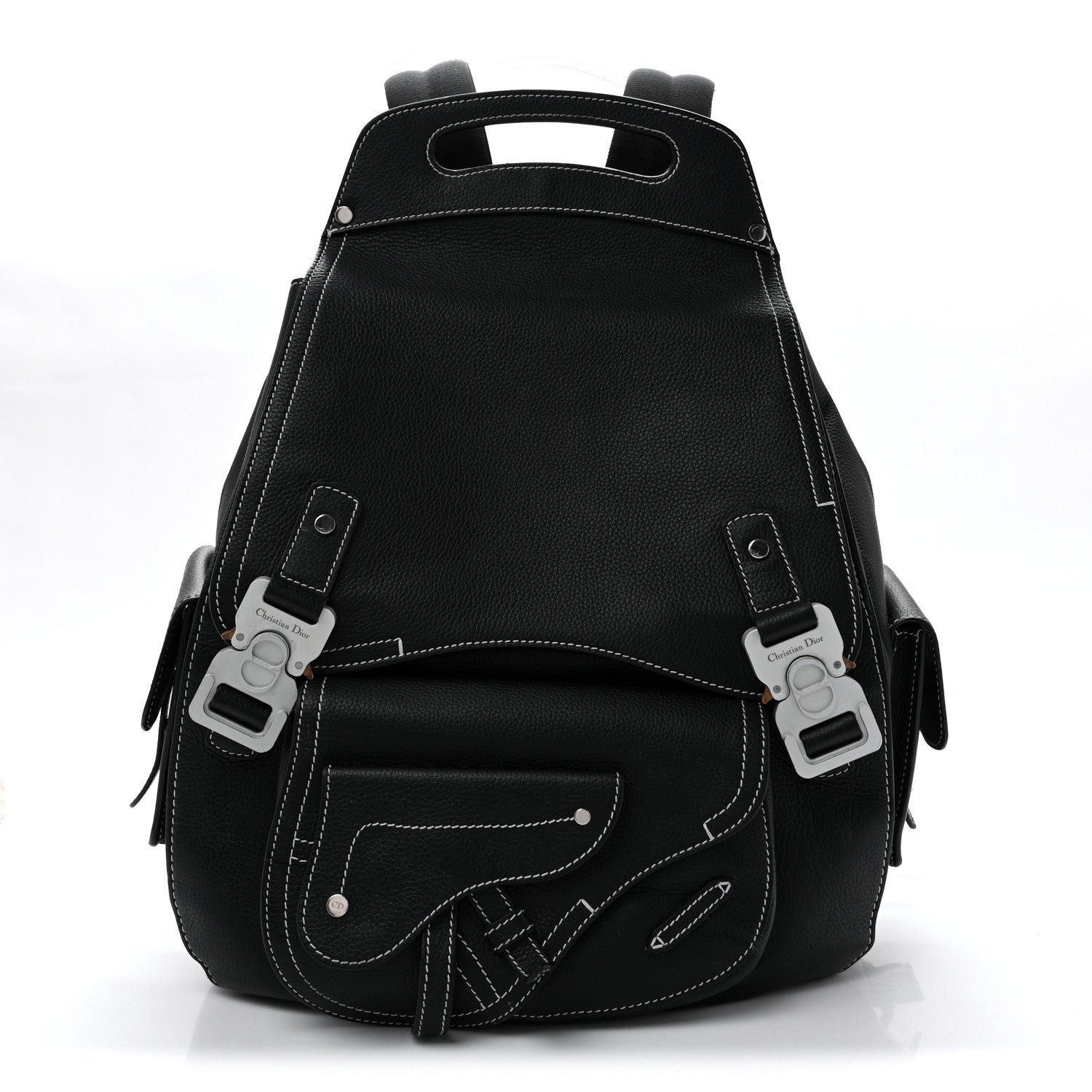 Christian Dior Grained Calfskin Maxi Gallop Backpack Black
